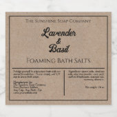 Etikett für wasserdichte Bath-Salze in Kraft-Papie (Einzelnes Label)