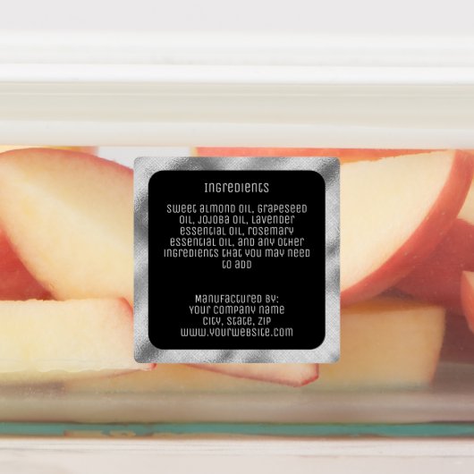 Etikett für wasserdichte Inhaltsstoffe: schwarz, s (Befestigt)