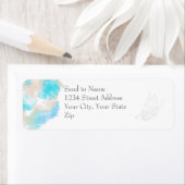 Etikett für Wasserfarben-Schmetterling-Ozean-Küste (Insitu)