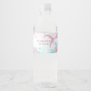 Etikett für Wasserflasche für Meerjungfrau-Baby-Pa