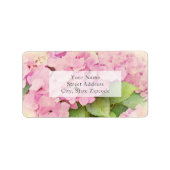 Etikett für weich rosa Hydrangeas Adressaufkleber (Vorne)