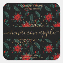 Etikett für Weihnachtsblütenkerzen