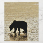 Etikett für Weinflaschen mit Grizzlybär (Einzelnes Label)