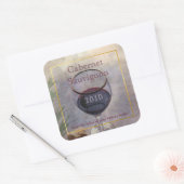 Etikett für Weinflaschen Quadratischer Aufkleber (Umschlag)