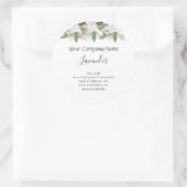 Etikett für weiße Blumenkerze Runder Aufkleber (Tasche)