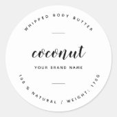 Etikett für weißes Butter Runder Aufkleber (Vorderseite)