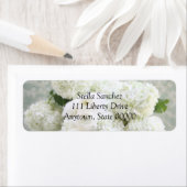 Etikett für weißes Rranunculus und Hydrangeas (Insitu)