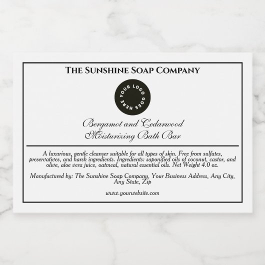 Etikett für weißes und schwarzes, wassersicheres S (Einzelnes Label)