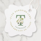 Etikett für zarte weiße, florale Rundschreiben Geschenkanhänger (Rückseite)