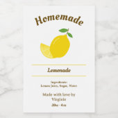 Etikett für Zitrone und Lemonade (Einzelnes Label)