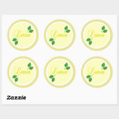 Etikett für Zitronenfrüchte Runder Aufkleber (Blatt)