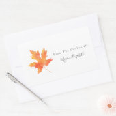 Etikett "Gelbes Orangenfarbenes Ahornblättern" Rechteckiger Aufkleber (Umschlag)