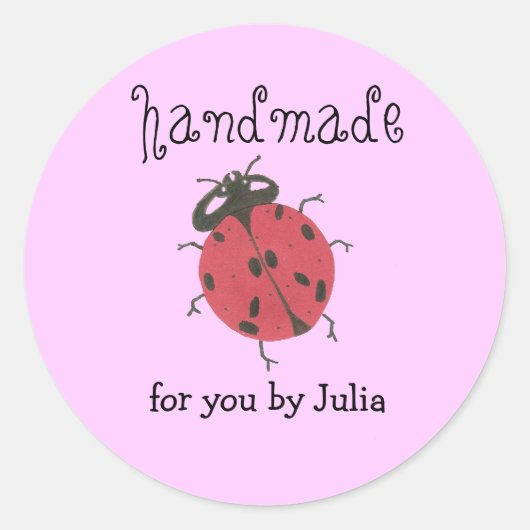 Etikett "Handmade" Runder Aufkleber (Vorderseite)
