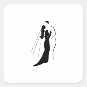 Etikett - Hochzeit Quadratischer Aufkleber