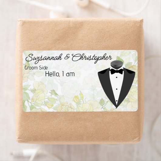 Etikett Hochzeitflorale Grenze Tuxedo (Insitu)