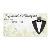 Etikett Hochzeitflorale Grenze Tuxedo (Vorne)