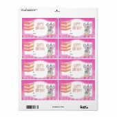 Etikett Kinder Geschenk Geburtstag Pink (Vorne)