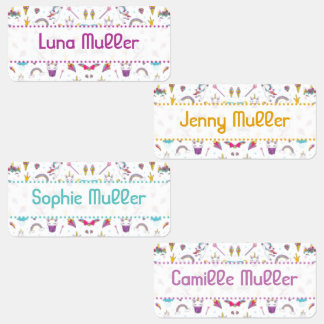 Etikett Kleidung für Kinder Thema Einhorn