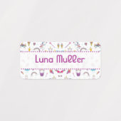 Etikett Kleidung für Kinder Thema Einhorn (Design 1)