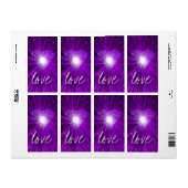 Etikett "Liebe" für lila Herz (Vorne)