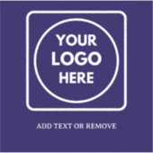 Etikett mit blauem Vinyl-Logo und QR-Code für Unte (Vorderseite)
