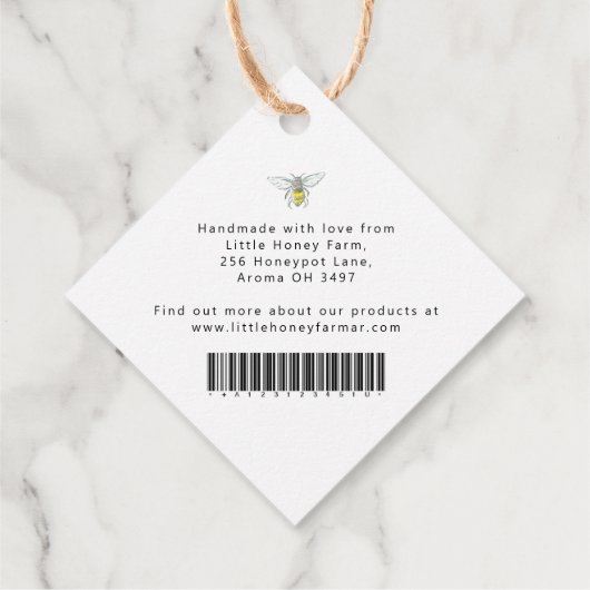 Etikett mit Blumenkerze Geschenkanhänger (Rückseite)