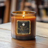 Etikett mit dem Logo "Black & gold Natural Soja Wa Quadratischer Aufkleber