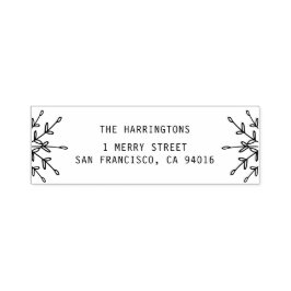 Etikett mit floraler Rücksendeadresse mit Blätter Permastempel