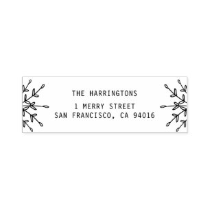 Etikett mit floraler Rücksendeadresse mit Blätter Permastempel
