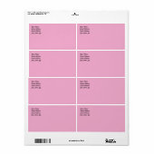 Etikett mit hellpastellrosa Versand (Vorne)