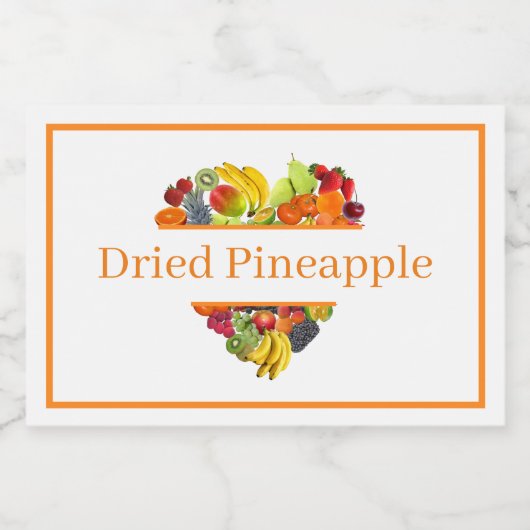 Etikett mit Lebensmittelbehälter für Ananas (Einzelnes Label)