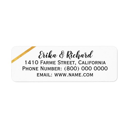 Etikett mit Namen und Adressinformationen (Vorne)