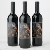 Etikett mit Nilpferd im Raumschiff (Flaschen)