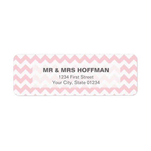 Etikett mit rosa Chevron-Muster (Vorne)