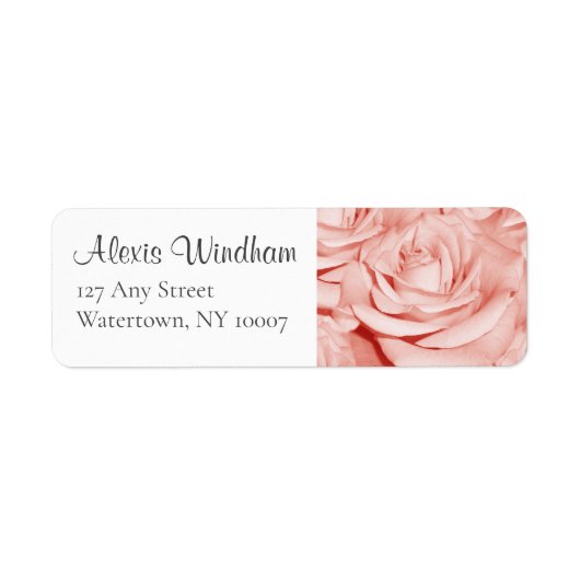 Etikett mit Rücksendeadresse Pink Roses (Vorne)