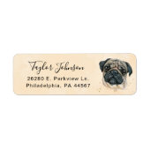 Etikett mit Rücksendeadresse Pug (Vorne)