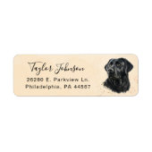 Etikett mit Rücksendeadresse Schwarzer Labrador (Vorne)