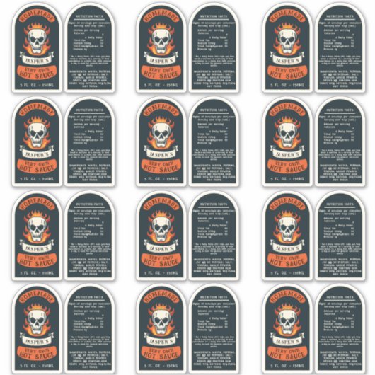 Etikett mit scharfer Soße (Vorderseite)