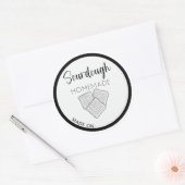 ETIKETT MIT SOURDOUGH WAFFLES, HOMEMADE WAFFLES RUNDER AUFKLEBER (Umschlag)