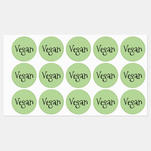 Etikett mit veganem Textdesign (Blatt)