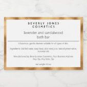 Etikett mit weißem und goldfarbenem, minimalem Was (Einzelnes Label)