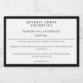 Etikett mit weißem und schwarzem minimalem Wasserd (Einzelnes Label)