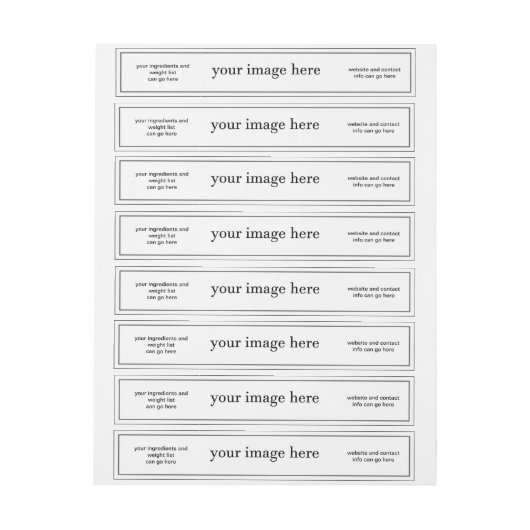 Etikett mit weißer Vorlage für lange Seife (Bogen)