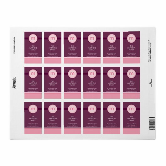 ETIKETT:: Monogramm2 1P Adressaufkleber (Vorne)