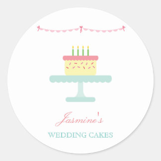 ETIKETT niedlicher Whimsical Wedding Cake Business Runder Aufkleber