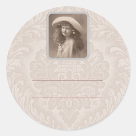 Etikett Nostalgia Viktorianisch Girl Runder Aufkleber (Vorderseite)