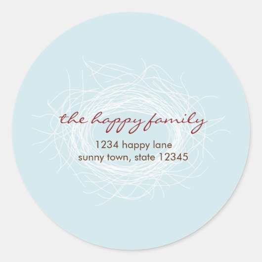 Etikett oder Siegel für die weiße Nestadresse Runder Aufkleber (Vorderseite)