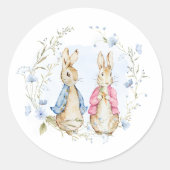 Etikett Peter und Flopsy Runder Aufkleber (Vorderseite)