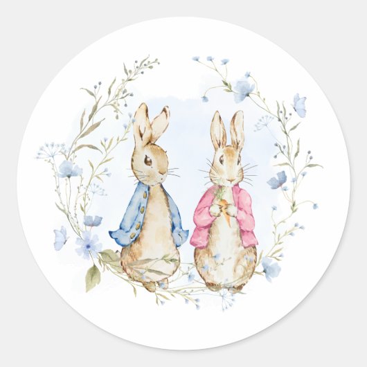 Etikett Peter und Flopsy Runder Aufkleber (Vorderseite)