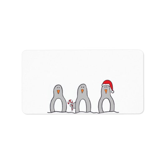 Etikett "Pinguin Trio" Adressaufkleber (Vorne)